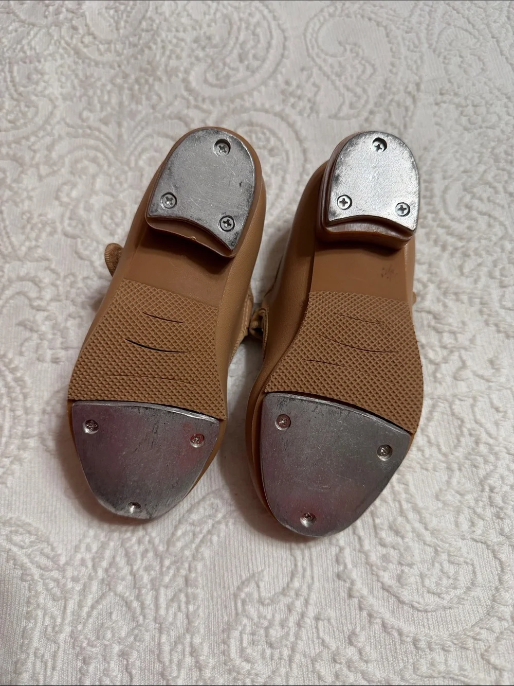 Girls Size 9.5C Tan Mary Jane Tap Shoes